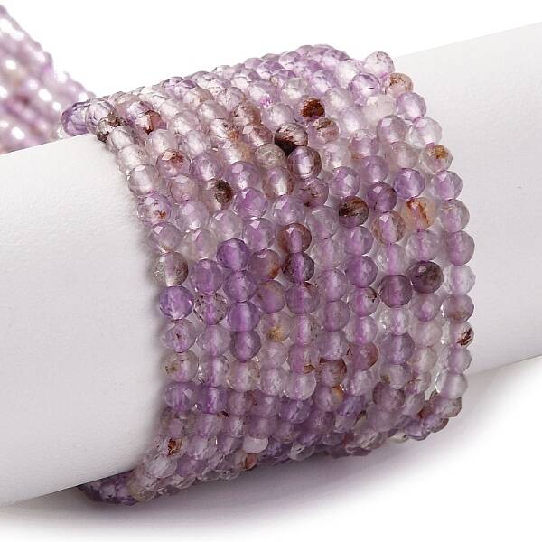 Natural Purple Lodolite Quartz Beads Strands