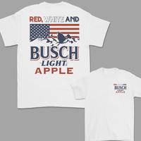 Red White Busch Light Apple T-Shirt, Red White and Bapple Shirt, 4th of July Graphic Tee, Perfect Gift for men & women