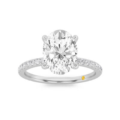 Florence Hidden Halo Oval Lab Grown Diamond Engagement Ring | 14K White Gold 1 7/8 CT. TW.