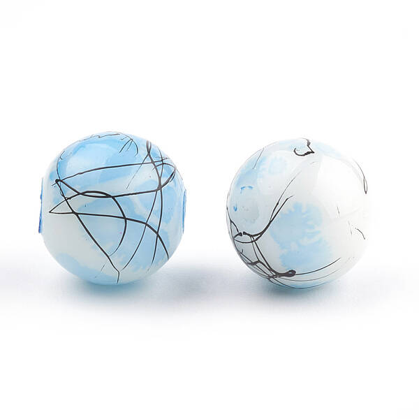 Drawbench & Baking Painted Glass Beads Strands