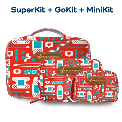 KEEP>GOING Bundle (SuperKit + GoKit + MiniKit) - First Aid Kit Survival Equipment Set Emergency Gear