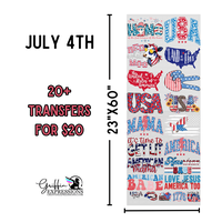 July 4th | Dollar Deals DTF Transfer Gang Sheet For Graphic Tees
