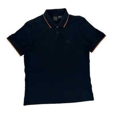Armani Exchange Polo Shirt - Large Black Cotton Blend