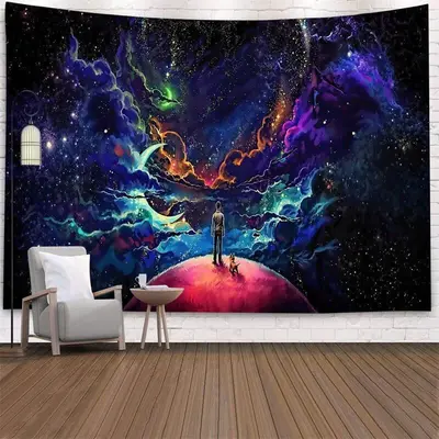 (Ship In 24HR) Huge Galaxy 3D Printed Room Decoration Wall Tapestry