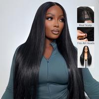 CheetahBeauty Straight V Part Wigs Human Hair Upgrade Glueless Body Wave V Part Human Hair Clip in Wigs Beginner Friendly No-...