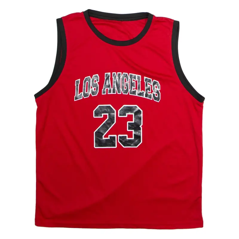 Los Angeles #23 Basketball Mens Jersey Red Sleeveless Crew Neck M
