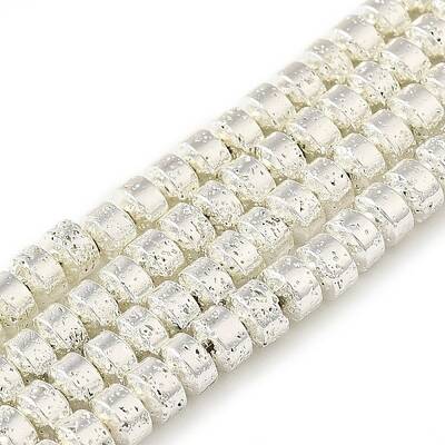 Electroplated Natural Lava Rock Beads Strands