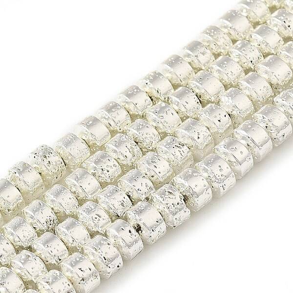 Electroplated Natural Lava Rock Beads Strands