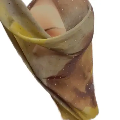 Women's Printed Satin Chiffon Hijab with Gemstones - Elegant and Versatile