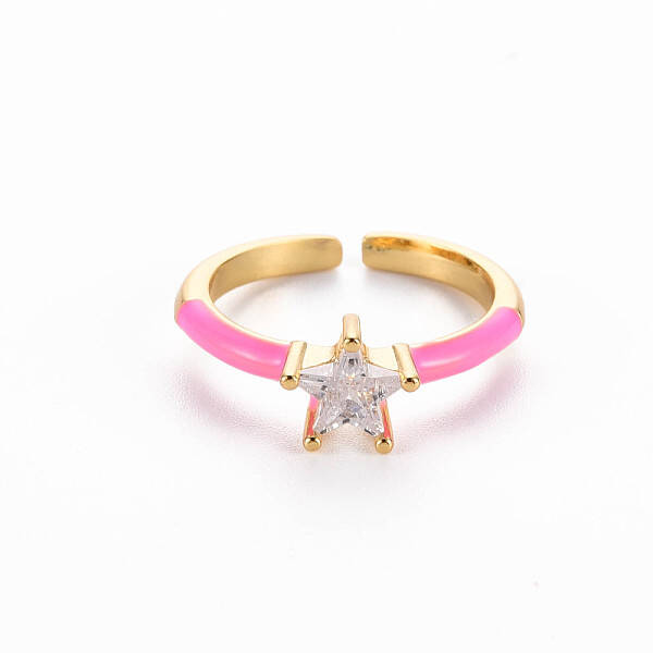 Brass Enamel Cuff Rings