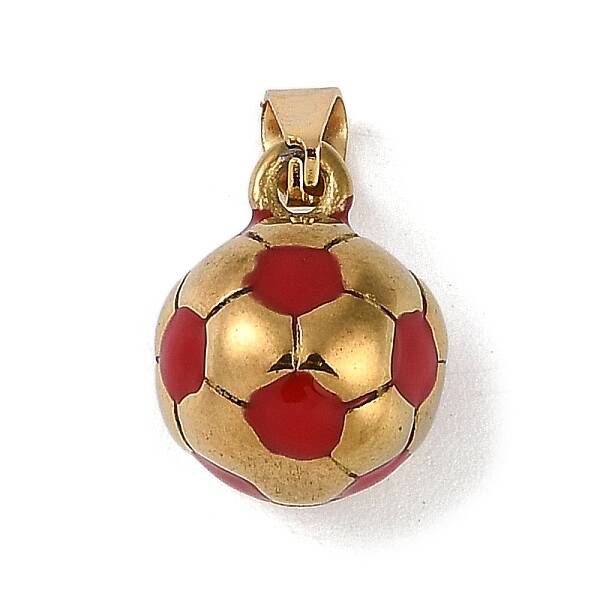 Trendy Necklace Findings 304 Stainless Steel FootBall/Soccer Ball Pendants