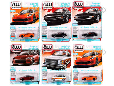 Auto World Premium 2024 Set A of 6 pieces Release 2 1/64 Diecast Model Cars by Auto World