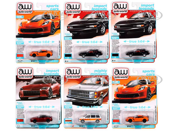 Auto World Premium 2024 Set A of 6 pieces Release 2 1/64 Diecast Model Cars by Auto World