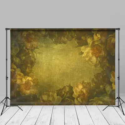 Antique Green Floral Fine Art Texture Photo Backdrop - Aperturee