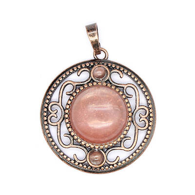 Retro Hollow Cherry Quartz Glass Pendants