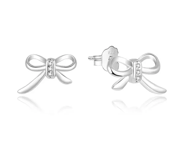 Beneto Fascinating Silver Bow Earrings AGUP809L