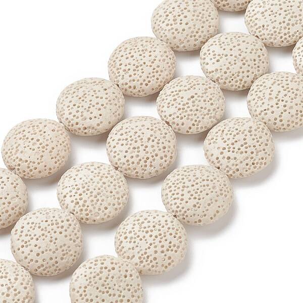 Lentil Dyed Synthetic Lava Rock Beads Strands