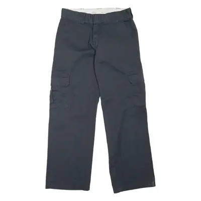 DICKIES Cargo Style Workwear Mens Trousers Black Relaxed Straight W30 L30