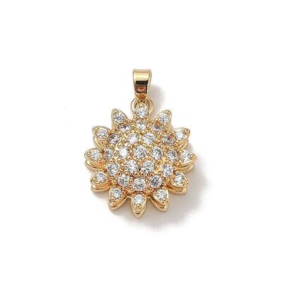 Brass Micro Pave Clear Cubic Zirconia Pendants