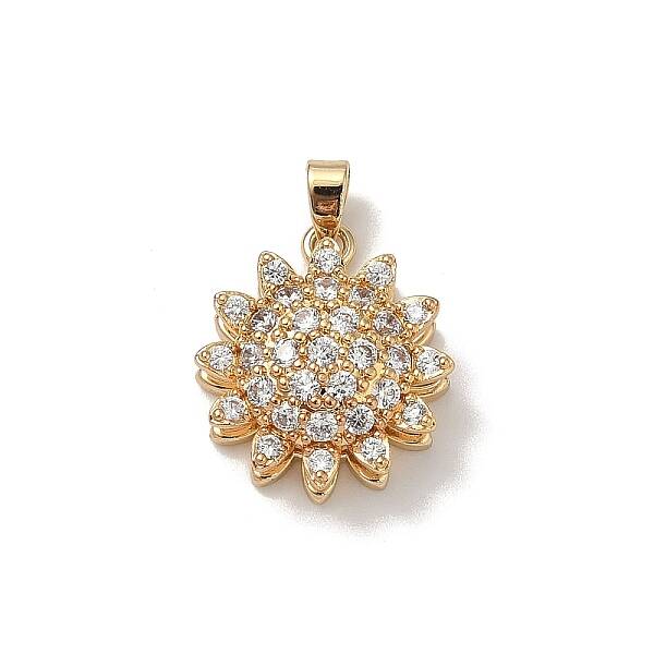 Brass Micro Pave Clear Cubic Zirconia Pendants