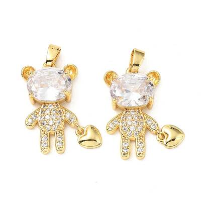 Brass Micro Pave Cubic Zirconia Pendants