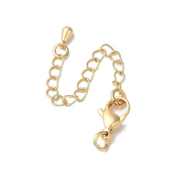 Rack Plating Brass Ends with Chain and Clasps