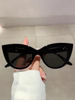 Unisex Plain Color Frame Glasses (1 Pair), Trendy Casual Cat Eye Frame Glasses for Everyday Use, Fashion Accessories for Outd...