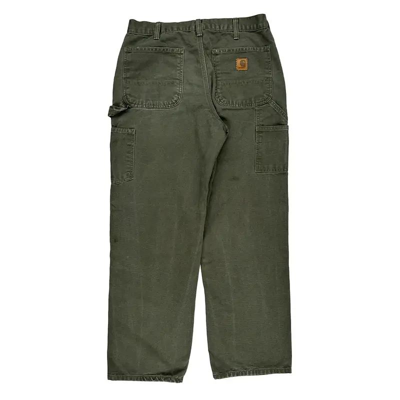 Carhartt Carpenter Trousers - 32W 31L Green Cotton | Size: 32″ waist