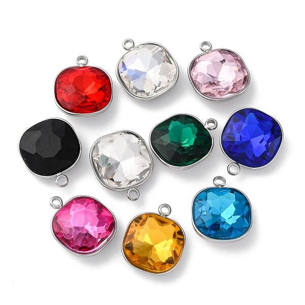 304 Stainless Steel Rhinestone Pendants