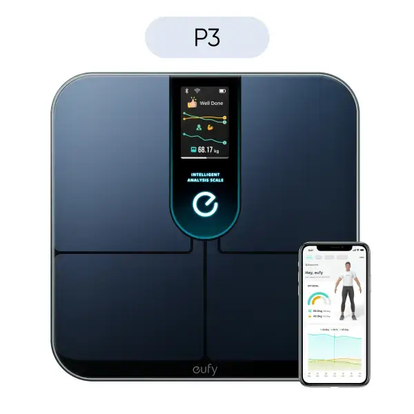 eufy Smart Scale with Wi-Fi Bluetooth, 16 Measurements Including Weight, Body Fat, BMI, Muscle & Bone Mass, 3D Virtual Body M...