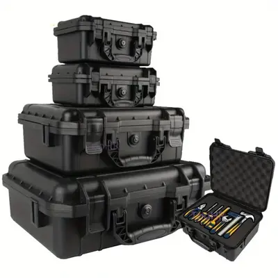 Waterproof Hard Carry Case Bag, Tool Case with Pre-cut Sponge, Safety Protector Organizer, Hardware Toolbox, Tool Organizer