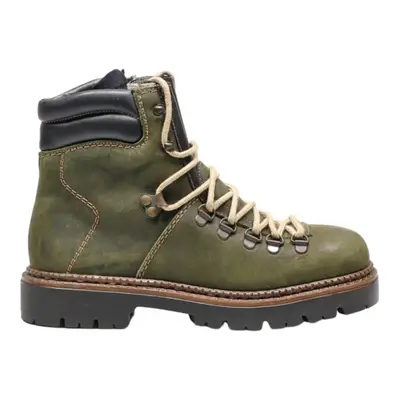 RIEKER Hiking Boots Green Leather Womens UK 3