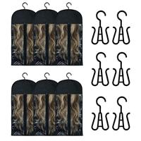 6PCS Hair Extension Holder 2025 New wig storage wig hanger Wig Bagfor Multiple Organizer for Multiple  Extensions Wigs & Acce...