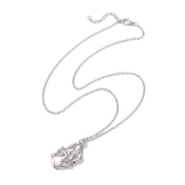 Crystal Stone Cage Pendant Necklaces