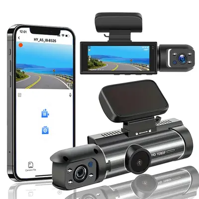 Multifunctional Automotive Dashcam DVR Camera with 32GB Card, 1 Count 3.16'' IPS Screen & Dual Lens Car Video Surveillance...