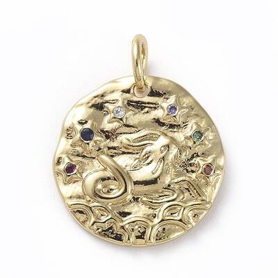 Brass Micro Pave Cubic Zirconia Pendants