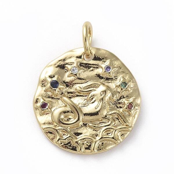 Brass Micro Pave Cubic Zirconia Pendants