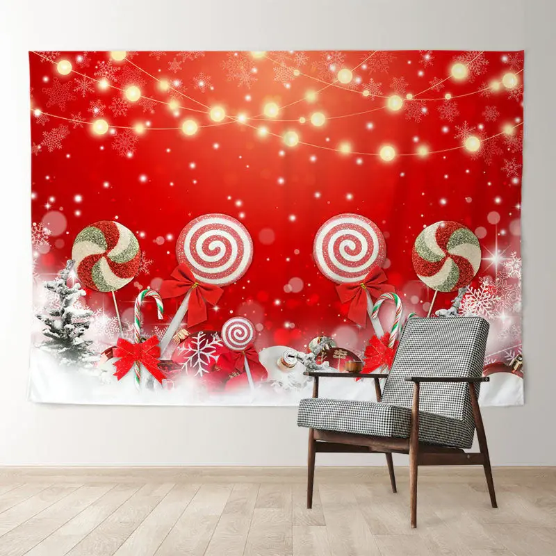 Aperturee Lollipop Light Strip Red Bokeh Christmas Backdrop