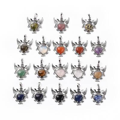 Natural & Synthetic Mixed Gemstone Pendants