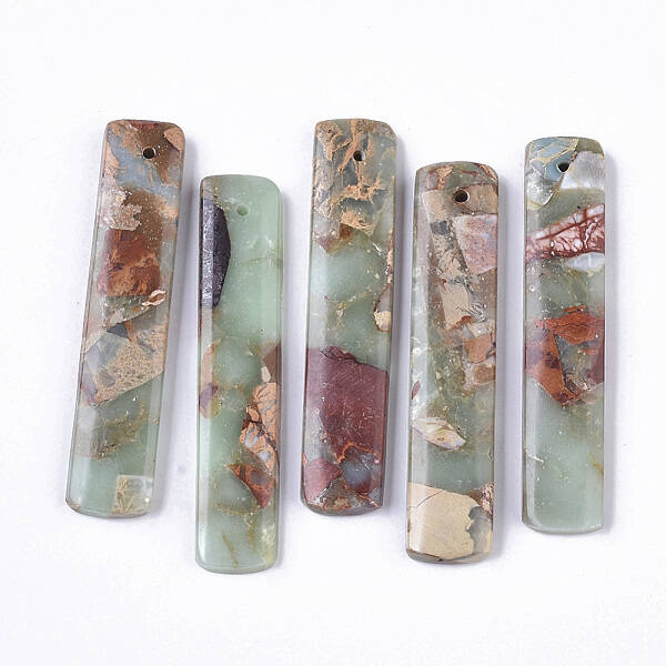 Natural Aqua Terra Jasper Pendants
