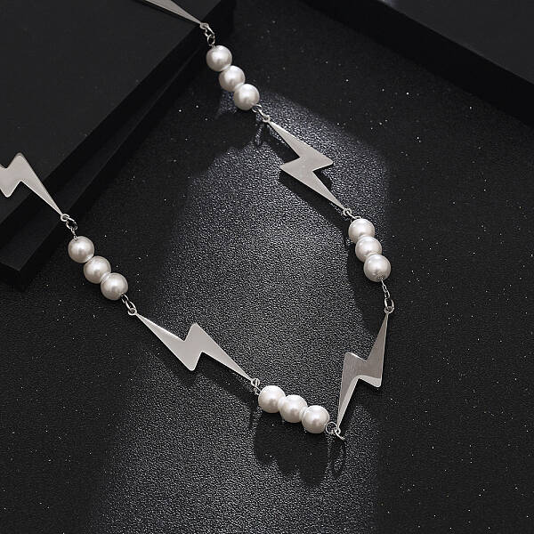 Lightning Pearl Bib Necklace