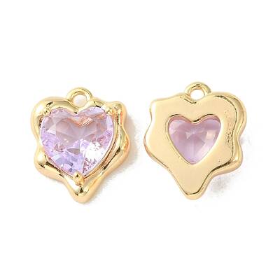 Brass Micro Pave Cubic Zirconia Charms