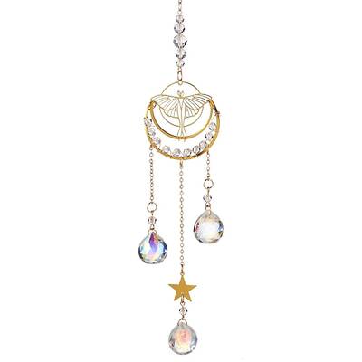 Brass Hollow Moth Moon Hanging Ornaments