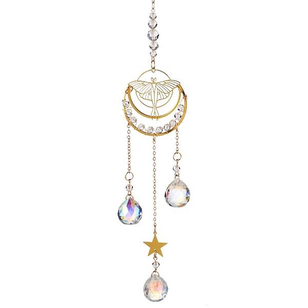 Brass Hollow Moth Moon Hanging Ornaments