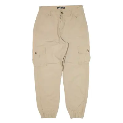 FB SISTER Cargo Trousers Beige Regular Tapered Womens W28 L25