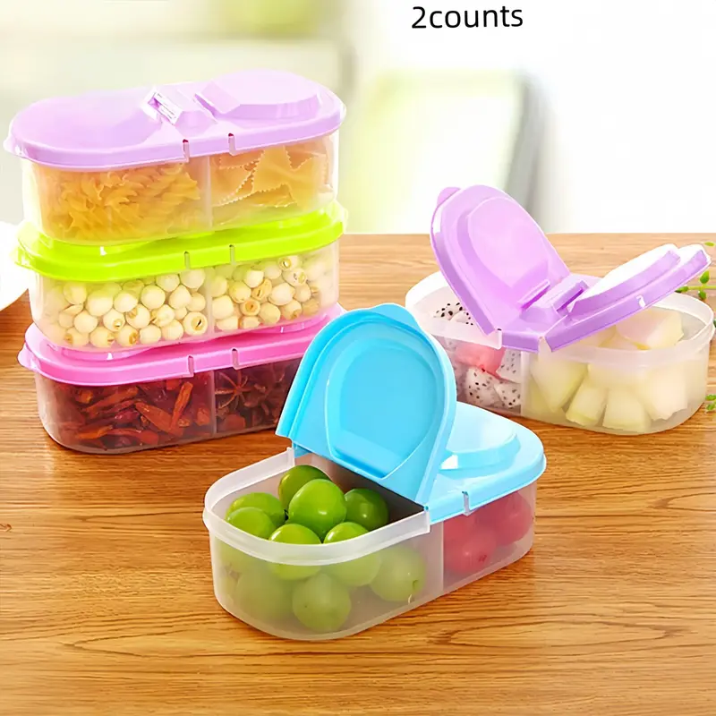 Random Color Food Storage Container with Lid, 2 Counts/set Small Stackable Storage Box, Multifunctional Organize Container fo...