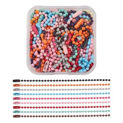 50Pcs Spray Painted Iron Ball Chains