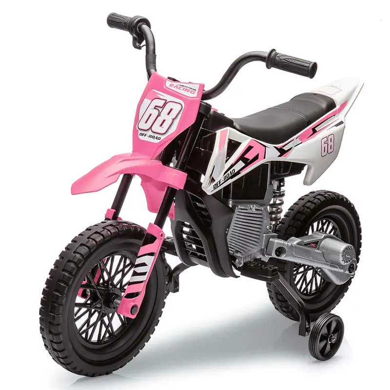 Garvee Ride - P Series: 12V Kids Electric Dirt Bike, 25W*2 Motor, Twist Grip Throttle, Spring Suspension, Training Wheels, Ri...