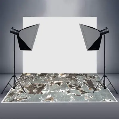 Grey Brown Shabby Wall Textured Rubber Floor Mat - Aperturee