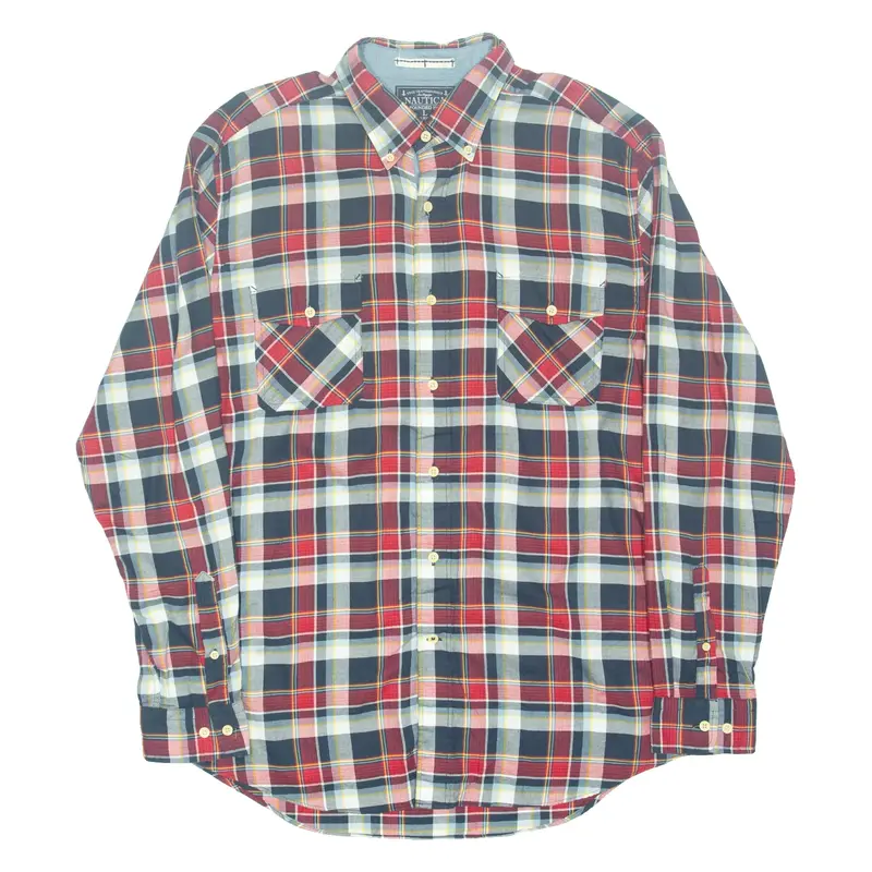 NAUTICA Mens Shirt Red Check Long Sleeve L